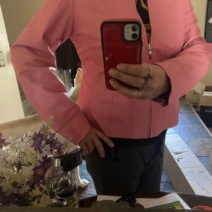 Vintage pink leather jacket.